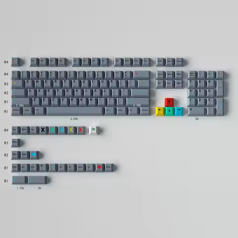 130 key/set GMK Dualshot Gray Keycaps PBT Dye Subbed Key Caps Cherry Profile Keycap With 2.25U 2.75U