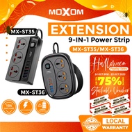 Moxom MX-ST35 / MX-ST36 PD20W QC18W PD+QC3.0 2M 9-IN-1 Fast Charging Universal Socket + USB & Type-C