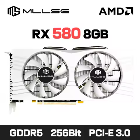 MLLSE AMD Radeon RX 580 8GB 2048SP Gaming Graphics Card GDDR5 256Bit PCI-E 3.0 ×16 8Pin Radeon GPU R