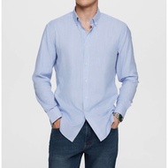 G2000 Men's Long-Sleeved Blue Striped Shirt SMART FIT Style