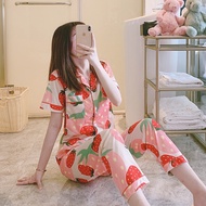 Korean pajama terno for woman cotton sleepwear for adult night home dress set fashion pambahay women