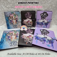 Lady Series Motif Printing Binder. Size A5/ 20 holes & B5/26 holes