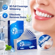 9D White Teeth Whitening Strips Stain Removal Dental Whitening Strips Jalur Pemutihan Gigi