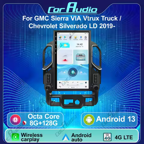 17 Inch Android Car Multimedia Player For GMC Sierra VIA Vtrux Truck/ Chevrolet Silverado LD 2019-Bl