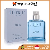 Calvin Klein Eternity Aqua EDT for Men (200ml) [Brand New 100% Authentic Perfume FragranceCart] Eau de Toilette Man CK Blue Woody Aromatic