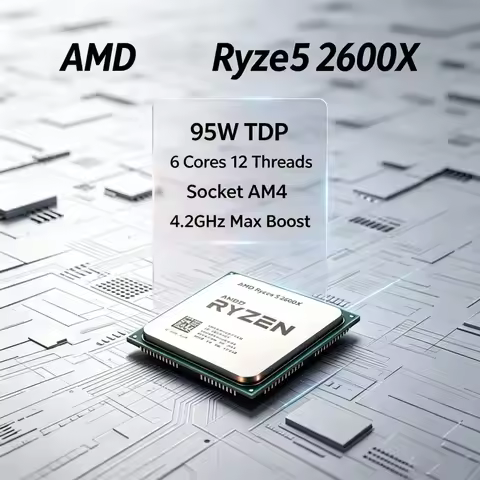 AMD R5 2600X Ryzen 5 2600X Unlocked Overclocking 6 Core 12 Thread AM4 Desktop Processor for Gaming a