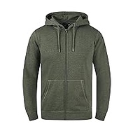 Solid BertiZip Men's Sweat Jacket Hooded Jacket Zip Hoodie with Hood and Optional Teddy Lining Made of High-Quality Cotton Material Mottled