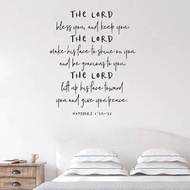 The Lord Bless You and Keep You Bless Bible Verse Quote Decal Christian Home Decor Scripture NUMBERS 6:24-26 Wall Art Vinyl Wall Stickers
