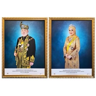 READY STOCK FRAME BINGKAI GAMBAR POTRET YANG DIPERTUAN AGONG & PERMAISURI (ORIGINAL SIZE 43cm x 56cm
