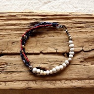 ハーフ三連ブレスレット/藍/紅(赤)/水色