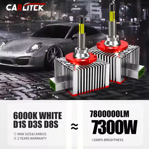 CARLitek D1S D3S D8S LED Headlight Canbus 1:1 Bulb Xenon D8R D1R D3R Auto Light 4 Side 3D 360 CSP Ch