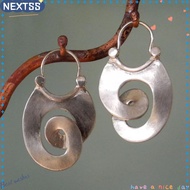 NEXTSS Silver Big Hoop Earrings, Alloy Irregular Hoop Earrings, Fashion Silvery Personality Symbol P