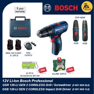 BOSCH 12V Cordless Drill / Driver GSR 120-LI (0 601 9G8 0L0) | Cordless Impact Drill Driver GSB 120-