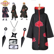 【Full Set】CDWDC Naruto Costume Akatsuki Cloak Cosplay Sasuke Uchiha Cape Cosplay Itachi Clothing Sui