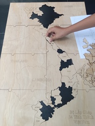 Bộ mô hình lắp ghép 34 tỉnh/thành Việt Nam bằng gỗ kích thước lớn. Đồ Chơi Lắp Ráp Mô Hình 3D Bằng G