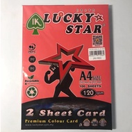 【1PACK=100SHEET ! ! !】LUCKY STAR A4 SIZE PREMIUM 2 SHEET CARD / COLOUR CARD 120GSM ( DARK COLORS )