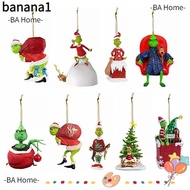 BANA 9Pcs Xmas Tree Hanging Decoration, Grinch Flat Grinch Figure Pendant, Acrylic Merry Christmas X