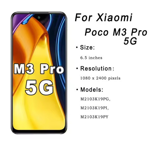 LCD Display for Xiaomi Poco M3 Pro 5G M2103K19PG Touch Screen Assembly Digitizer for POCO M3 Pro 5G 