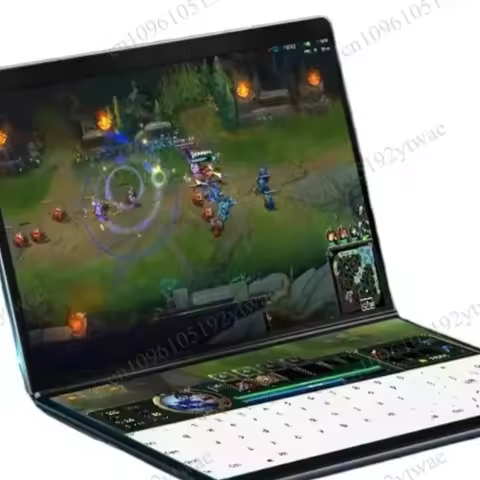 Dual 13.5 Inch Touch Screen Laptop with Intel N100, Ultra Slim Portable Business Notebook Computer