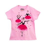 D&C glitter Ballet Girls' T-Shirt Size 1-10 Years