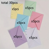 Bview Art 30Pcs A7 Binder Pocket Multipack 6-Pole Budget Envelope & Wallet with Money Organizer Inse