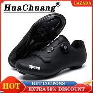 HUACHUANG Cycling Shoes for Men Black Men's Road Cycling Flat Shoes Mtb Cleat Shoes Mountain Bike Shoes Bike Shoes Speed Sneaker Spd Triathlon Road Cycling Footwear Bicycle Shoes Sports road bike biking Shoes bicycle riding