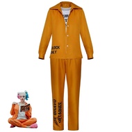 Anime Suicide Harley Cospaly Joker Clown Costume Outfit Quinn Prisoner Uniform Halloween Carnival Su