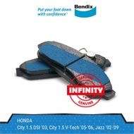 Bendix Front Brake Pads - Honda City 1.5 DSI '03/City 1.5 V-Tech '05-'06/Jazz '02-'09 DB1262