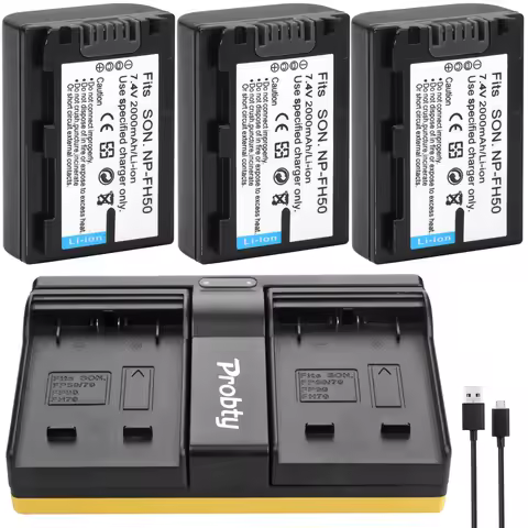 NP-FH50 Battery + Charger For Sony NP-FH40 DSC-HX1 HX100V DSLR A230 A330 DCR-DVD205 DCR-DVD305 DCR-D