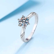 Neetim 1Ct - 3Ct Moissanite Ring 925 Sterg Silver With Gold Plated Diamond Engagement Wedding Band
