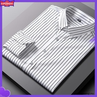 Casual Non Iron Long Sleeve Str iped Office Working Social Men Shirt