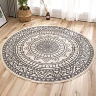 National Wind Cotton Print Home Living Room Rug Coffee Table Mat Floor Mats Bedroom Study Round Carp