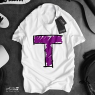 Letter T-Shirt - T - HoCha89 - High Quality Chain Collar Sewing (Real Picture)