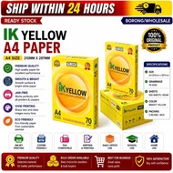 IK Yellow A4 Copier Paper 70gsm 450's (10reams / 1 Carton Box ) / 70gsm A4 Paper / Kertas A4