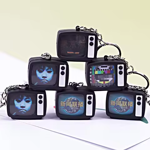Mini TV Keychain Horror Atmosphere Mini TV Keychain Pendant Simulation TV Pendant Bag Pendant
