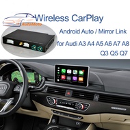 Tanpa Wayar Apple Carplay Android Auto Antara Muka untuk Audi A3 A4 A5 A6 A7 A8 Q3 Q5 Q7 dengan Cerm