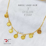 RANTAI LEHER MESIN GANTUNG 7 DINAR EMAS TULEN 916 7GM RL SYILING DINAR EMAS 916 GOLD NECKLACE 916