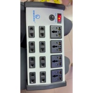 OMINSU 48T 2000W 12-hole office power outlet, 4 multi-purpose pins + 8 pins, 2 pins with CB to preve