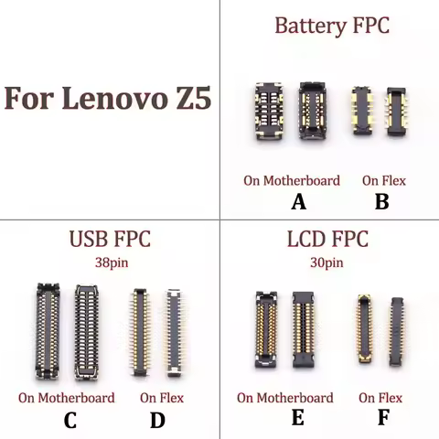 10Pcs 30 38 Pin LCD Display Screen USB Charging Charger For Lenovo Z5 L78011 Battery Dock Port Flex 