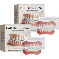 High-Quality Dentures, Silicone Dentures Set, Upper Lower Teeth Dentures Kit (2 Sets)