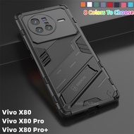 Shockproof Armor Casing For Vivo X80 X70 Pro Plus X70Pro X80+ X80Pro Phone Case Camera Lens Protection Hard Stand Holder Bracket Back Cover