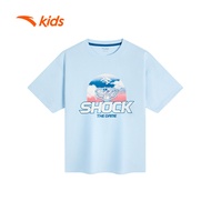 ANTA Boys SHOCK THE GAME Big Kids 7-14 Years Knitted Short Sleeve Shirt 3524C1101