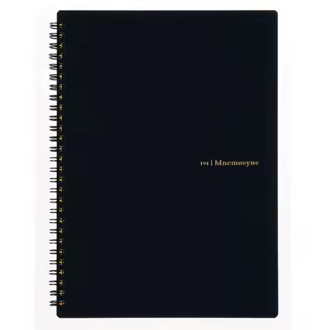 MNEMOSYNE Notebook 9.92 x 7.05 Inches B5, 7mm ruled 30line, 80 Sheets N194A, Black