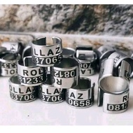 RING MERPATI BAHAN BAJA DEWASA BAJA BELAH BLOK LASER BISA CETAK NAMA