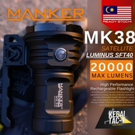 MANKER MK38 Satellite - LUMINUS SFT40 41500L Black Rechargeable Flashlight - ORIGINAL - Ready Stock 