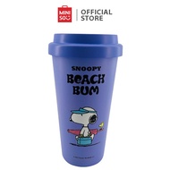 Ly Cốc nhựa 2 lớp nhập khẩu cao cấp Snoopy màu tím chính hãng MINISO dung tích 520ml