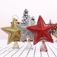 20CM/6in Christmas tree top star 3D XmasTree Five-Pointed Star Sequins Hollow Glittering Decor