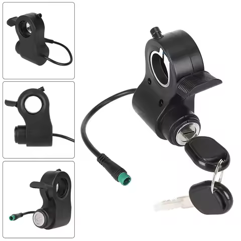 Electric Scooter Ignition Lock with Keys E-scooter Throttle Accelerator Starter Switch Lock for Kuki