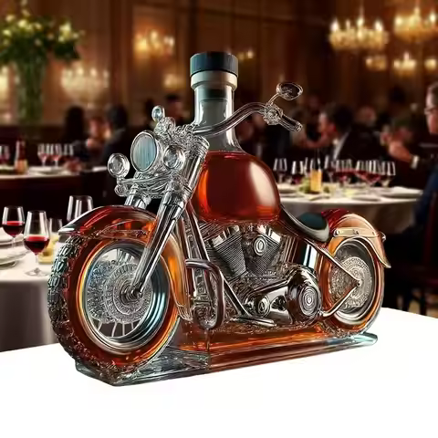 new Fun Decanter Motorcycle Whiskey Glass Unique Funny Vintage Creative Decanter for Wine Barware Di