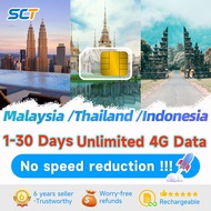 Wefly Malaysia + Indonesia +Thailand SIM Card 1-30 days Unlimited 4G High Speed Data Southeast Asia
